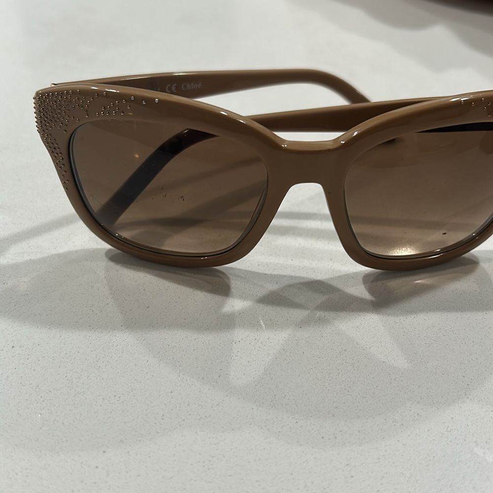 Chloe Cat Eye Women’s Suzanna Studded Sunglasses in Nude - Picture 3 of 8